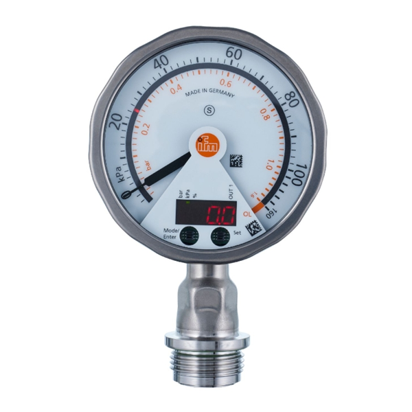 德國IFM易福門帶模擬顯示屏的齊平式壓力傳感器PG2437 PG-001-REB12-MFRKG/US/ /P