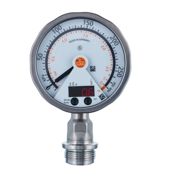 德國IFM易福門帶模擬顯示屏的齊平式壓力傳感器PG2437 PG-001-REB12-MFRKG/US/ /P