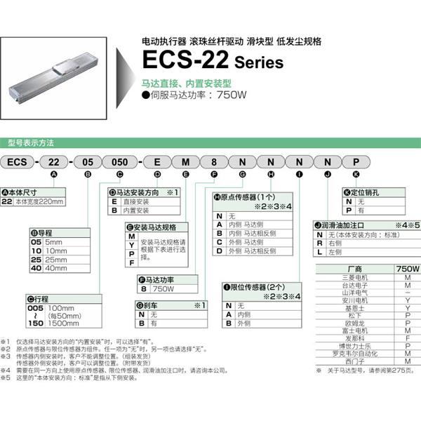 CKD喜開理電動執行器（無馬達型）滑塊型ECS-22-10015-EM8NNNNN