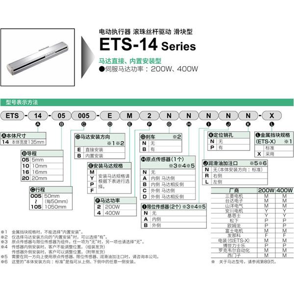 CKD喜開理電動執(zhí)行器（無馬達型）滑塊型ETS-14-10015-EM2NNNNN