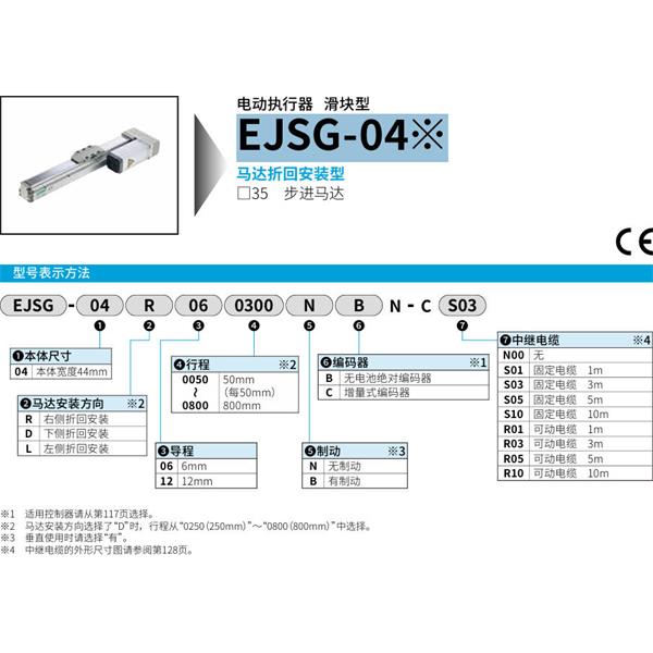 CKD喜開理電動執(zhí)行器（無馬達(dá)型）滑塊型EJSG-04E06R0050NBN-CS05