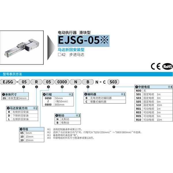 CKD喜開理電動執行器（無馬達型）滑塊型EJSG-05R050050BCN-CN00