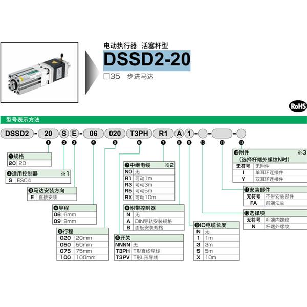 CKD喜開理電動執行器（無馬達型）活塞桿型DSSD2-20SE-09100NNNNN0NN