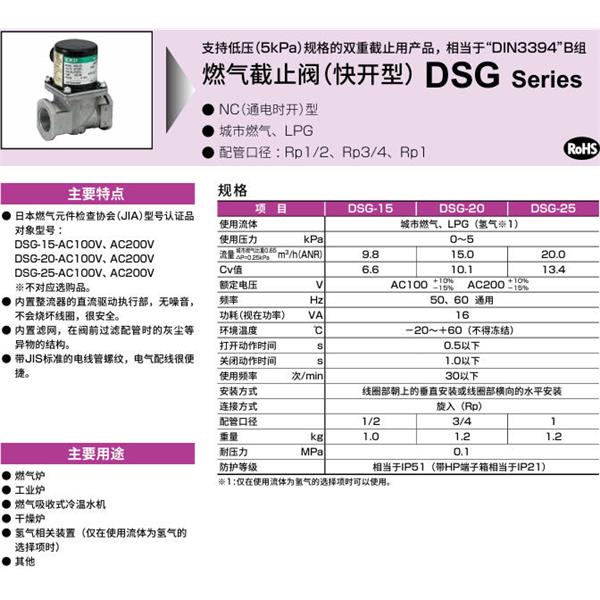 CKD喜開(kāi)理氣體遮蔽閥（快開(kāi)型）DSG-20-3M-AC100V