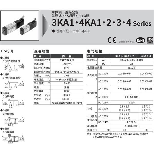 CKD喜開理SELEX閥4KB340-08N-M1B-AC100V